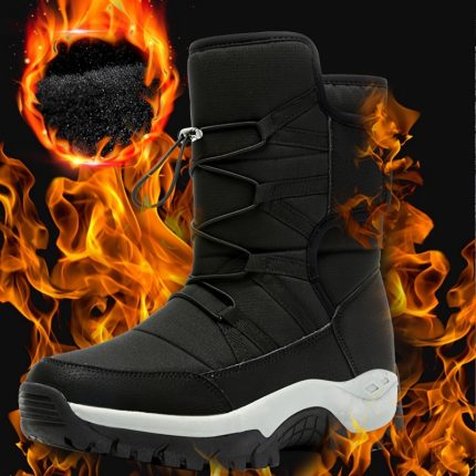 Men's Winter Snow Boots - Windproof High Quality Anti-Slip Short Combat Boots with Plush, Heavy-Duty Traction Tread & Buckle Closure - All-Terrain (Iceu002FSnowu002F) for, Camping, Ice Climbing - Warm Outdoor Shoes