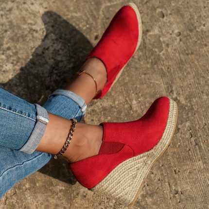 Women's Platform Slip-On Espadrille Loafers, Casual Walking Shoes with Comfortable Slip-On Design