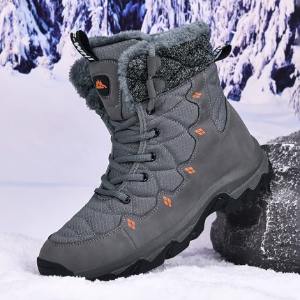 Men'S Winter Outdoor Snow Boots with Fleece Lining, Warm and Thickened, Extra Large Size, Winter Boots for Men
